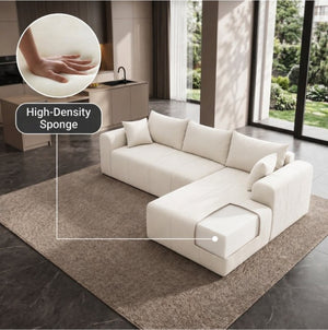 English Elm Modular L Shaped Corduroy Sectional with Memory Foam Cushions and Left Facing Chaise T5831S00002