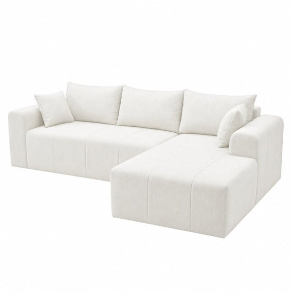 English Elm Modular L Shaped Corduroy Sectional with Memory Foam Cushions and Left Facing Chaise T5831S00002