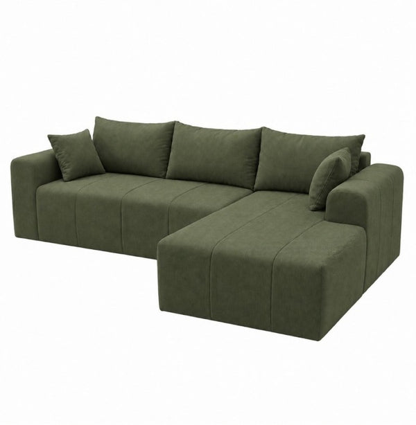 English Elm Modular Cloud Sectional Corduroy Sofa Deep Seat Memory Foam Left Chaise Living Room T5831S00003