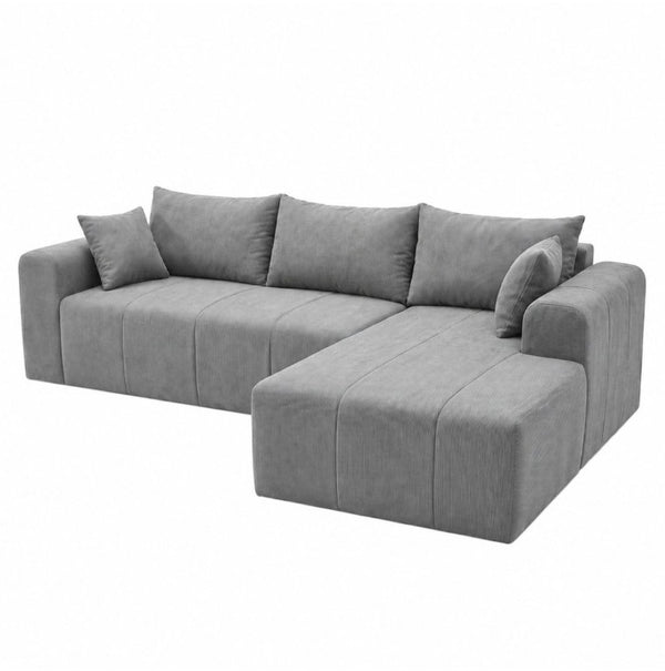 English Elm Modular Cloud Sectional Corduroy L Shape Deep Seat Memory Foam Living Room Couch T5831S00004