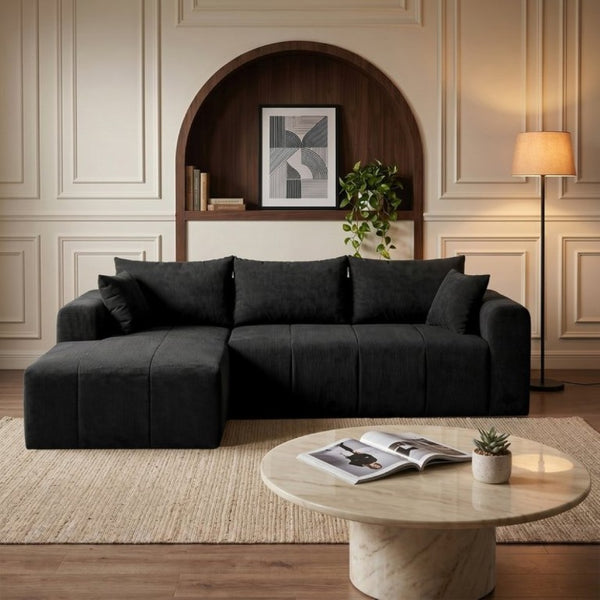 English Elm Modular Cloud Sectional Sofa Corduroy Memory Foam Deep Seat Chaise for Living Room T5831S00005