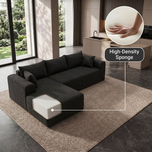 English Elm Modular Cloud Sectional Sofa Corduroy Memory Foam Deep Seat Chaise for Living Room T5831S00005