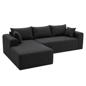 English Elm Modular Cloud Sectional Sofa Corduroy Memory Foam Deep Seat Chaise for Living Room T5831S00005