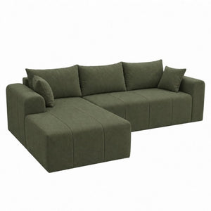 English Elm Modular Cloud Sectional Sofa Corduroy Memory Foam L Shaped Deep Seat Living Room T5831S00007