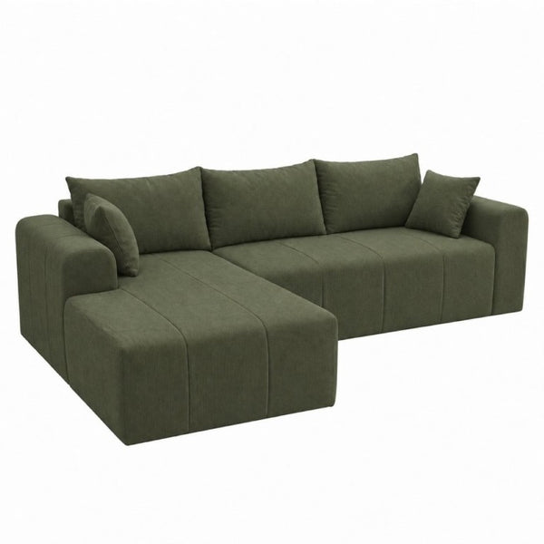 English Elm Modular Cloud Sectional Sofa Corduroy Memory Foam L Shaped Deep Seat Living Room T5831S00007