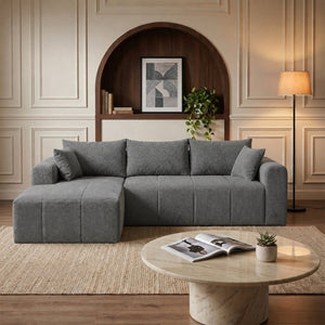English Elm Modular Cloud Sectional Corduroy Couch Deep Sink Foam Cushions Left Chaise Lounge T5831S00008