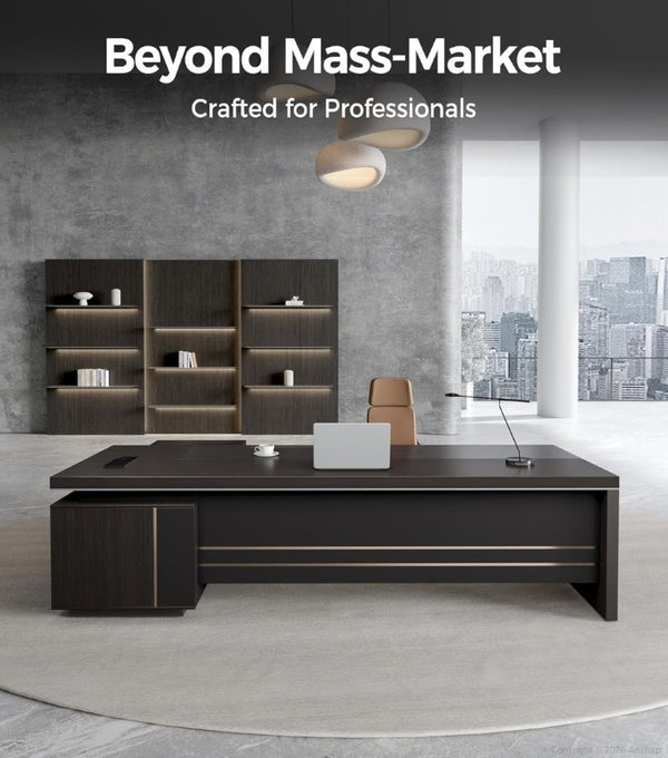 English Elm 79 Inch L-Shaped Executive Desk with USB Hub Lockable Drawers and Walnut Gray Finish T6026S00013