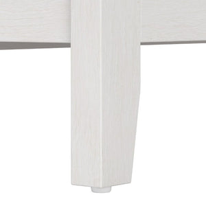 English Elm Storage Cabinet with Woven Rattan Doors White Wood Sideboard for Dining or Entryway T6051P533289