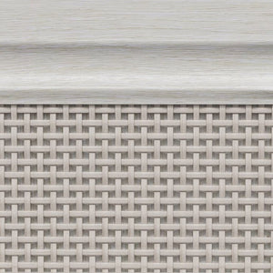 English Elm Storage Cabinet with Woven Rattan Doors White Wood Sideboard for Dining or Entryway T6051P533289