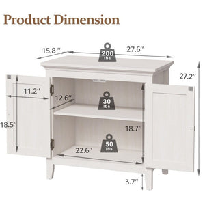English Elm Storage Cabinet with Woven Rattan Doors White Wood Sideboard for Dining or Entryway T6051P533289