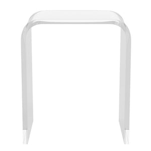 English Elm Acrylic Waterfall Edge Side Table Set of 2 Clear Lucite Sculptural Square Nightstands T6051P537705