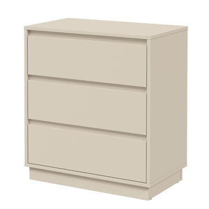 English Elm Large Matte Beige 3 Drawer Chest Set of 2 with Silent Glide Handle Free Modern Storage T6051P537814
