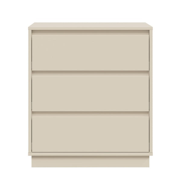 English Elm Large Matte Beige 3 Drawer Chest Set of 2 with Silent Glide Handle Free Modern Storage T6051P537814