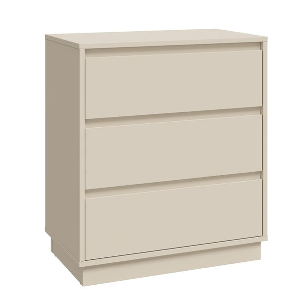 English Elm Large Matte Beige 3 Drawer Chest Set of 2 with Silent Glide Handle Free Modern Storage T6051P537814