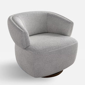 English Elm Modern Swivel Barrel Chair Upholstered in Polyester with Wood Frame for Living Room T6051P539538