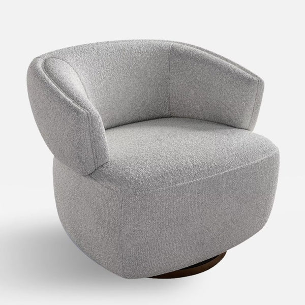 English Elm Modern Swivel Barrel Chair Upholstered in Polyester with Wood Frame for Living Room T6051P539538