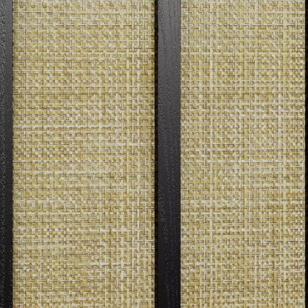 English Elm Rattan Woven Boho Sideboard with Adjustable Shelves and Matte Black Wood Frame T6051P539548