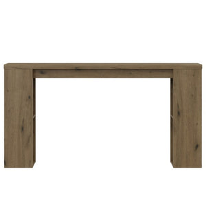 English Elm 63 Inch Farmhouse Console Table with Open Shelving Natural Wood Grain Entryway Accent T6051P539567