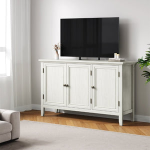 English Elm Buffet Credenza with Three Doors Adjustable Shelves Antique Bronze Hardware for Living Room T6051P539591