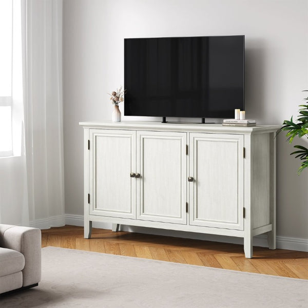 English Elm Buffet Credenza with Three Doors Adjustable Shelves Antique Bronze Hardware for Living Room T6051P539591