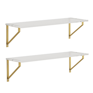 English Elm Dresser with X Front Drawers Gold Knobs Acrylic Shelves White Modern Kids Bedroom T6051P539635