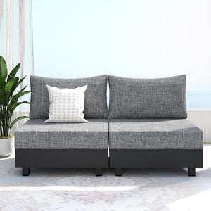 English Elm Aluminum Deep Seat Patio Chair Set with Thick Foam Cushions for Outdoor Lounging T6051P586197
