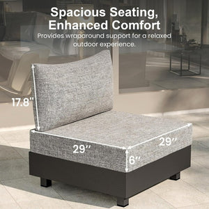 English Elm Aluminum Deep Seat Patio Chair Set with Thick Foam Cushions for Outdoor Lounging T6051P586197