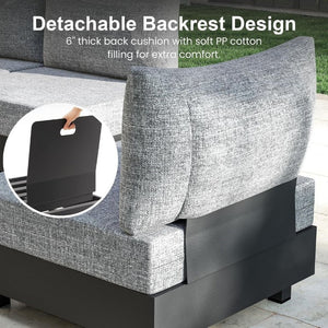 English Elm Aluminum Deep Seat Patio Chair Set with Thick Foam Cushions for Outdoor Lounging T6051P586197