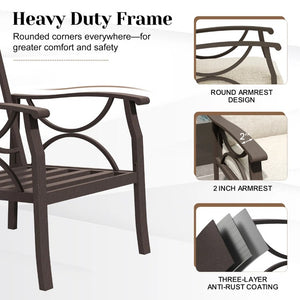 English Elm 4 Piece Outdoor Patio Seating Set with Steel Frame Cushioned Sofa and Tiered Table T6051P586255