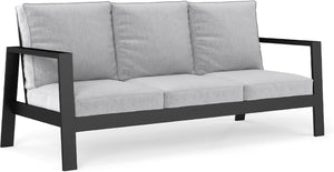 English Elm Outdoor Aluminum 3 Seat Patio Sofa with Deep Cushions for Deck and Poolside T6051P586479