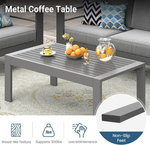 English Elm Metal Outdoor Sofa Set Iron Frame Powder Coated with Thick Olefin Cushions Patio Lounge T6051P586508