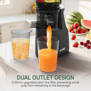 English Elm Slow Masticating Cold Press Juicer with Wide Feed Chute for Whole Fruits and Greens T6051P587396