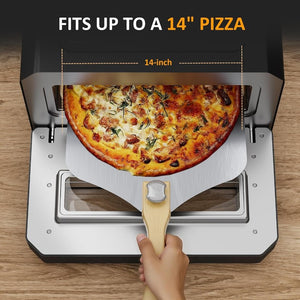 English Elm Pizza Oven Electric Countertop with 750F Heat Six Presets Stone and Peel Included T6051P588833