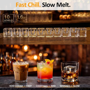 English Elm Clear Countertop Ice Maker Fast Crystal Cubes Self Cleaning Timer LED Home Bar T6051P588873
