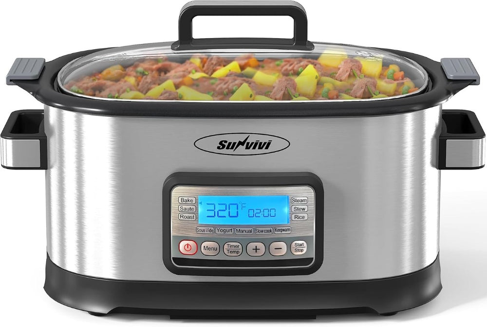 English Elm 11-In-1 Programmable Multicooker 6.5Qt Nonstick Slow Roast Steam Bake Delay Start T6051P589562