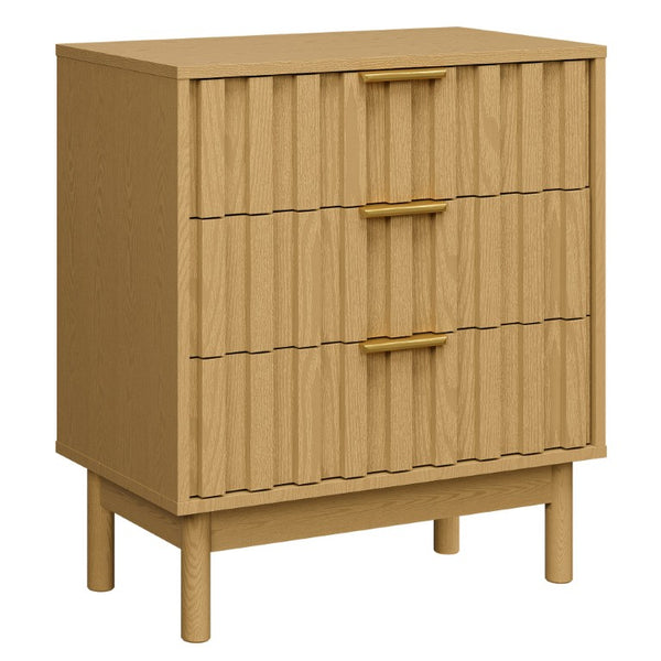English Elm 3 Drawer Chest with Rounded Edges Smooth Glides Waterproof Top for Bedroom Storage Natural T6051P606481