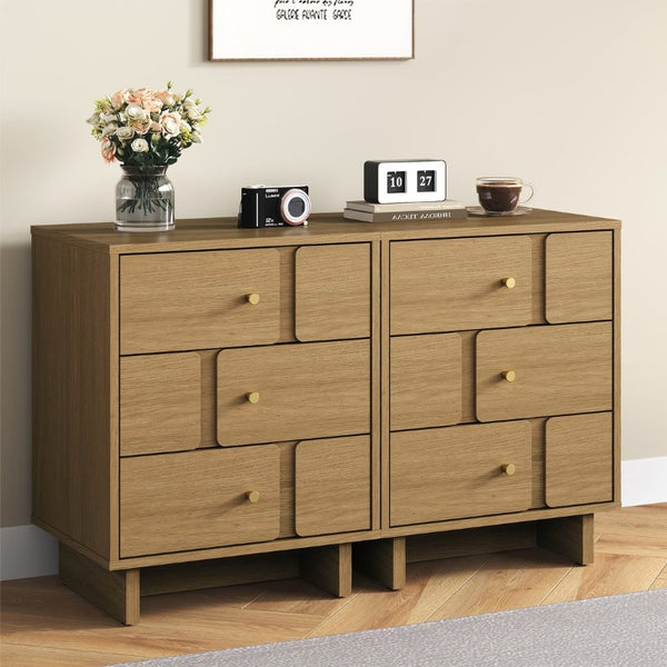 English Elm Professional 3-Drawer Nightstand Oak Finish MDF Build Bedroom or Home Office Storage T6051P608239