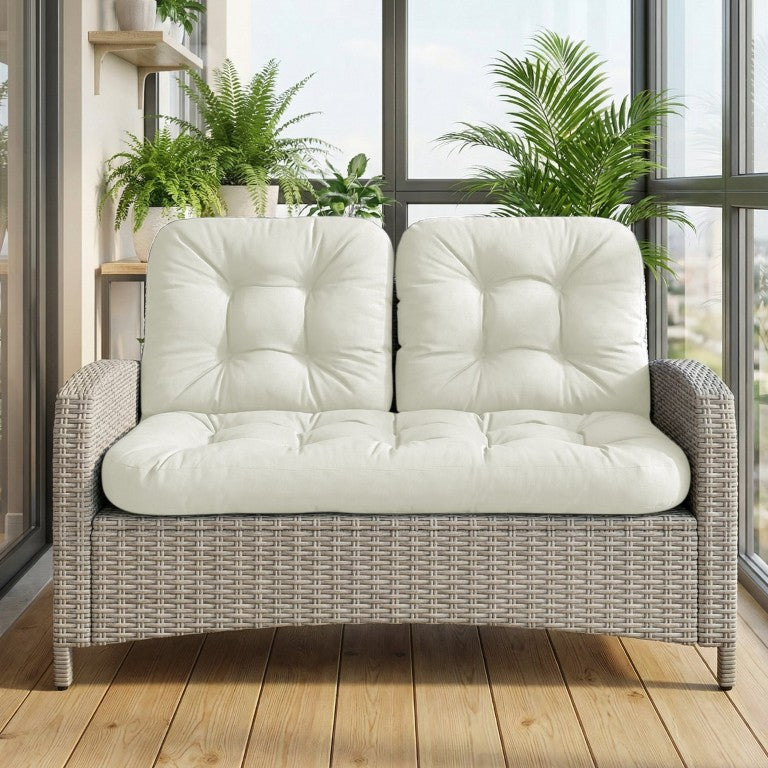 English Elm Wicker Chair Cushion Set of 3 Tufted Olefin Waterproof Extra Thick Patio Seating T6136P516314