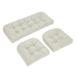 English Elm Wicker Chair Cushion Set of 3 Tufted Olefin Waterproof Extra Thick Patio Seating T6136P516314