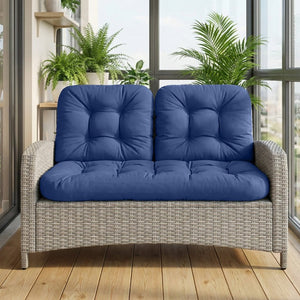 English Elm Wicker Chair Cushions Tufted Olefin Set of 3 Waterproof Extra Thick Patio Seating T6136P517502