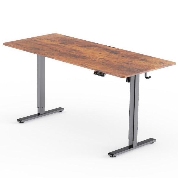 English Elm 63×28 63X28 Brown Motorized Standing Desk with Memory Presets and Child Lock for Home Office T6172P520527