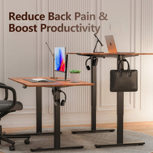 English Elm 63×28 63X28 Brown Motorized Standing Desk with Memory Presets and Child Lock for Home Office T6172P520527