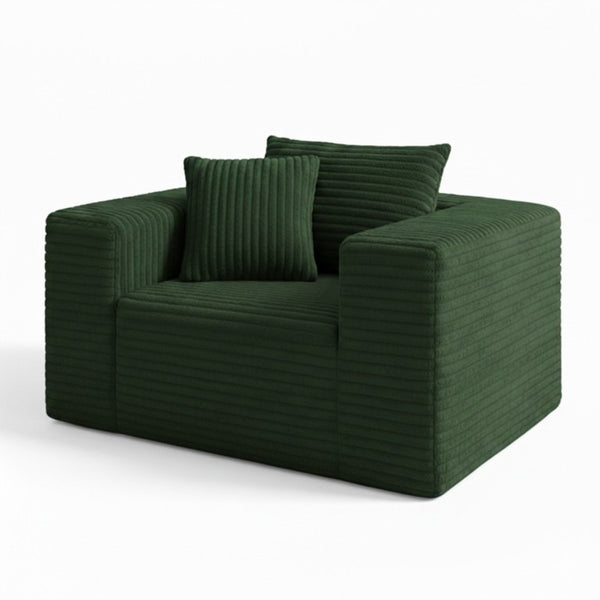 English Elm Boneless Corduroy Floor Chair with Memory Foam Support for Bedroom or Reading Nook Green T6200P525948