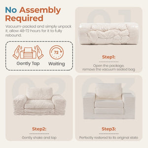 English Elm Single Corduroy Sleeper Sofa Compact Pull Out Bed for Studios Dorms and Guest Rooms Beige T6200P526858