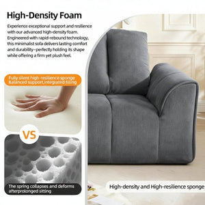 English Elm 70 Inch Chenille Loveseat with Memory Foam Pocket Springs Deep Seat for Small Spaces Gray T6200P540615