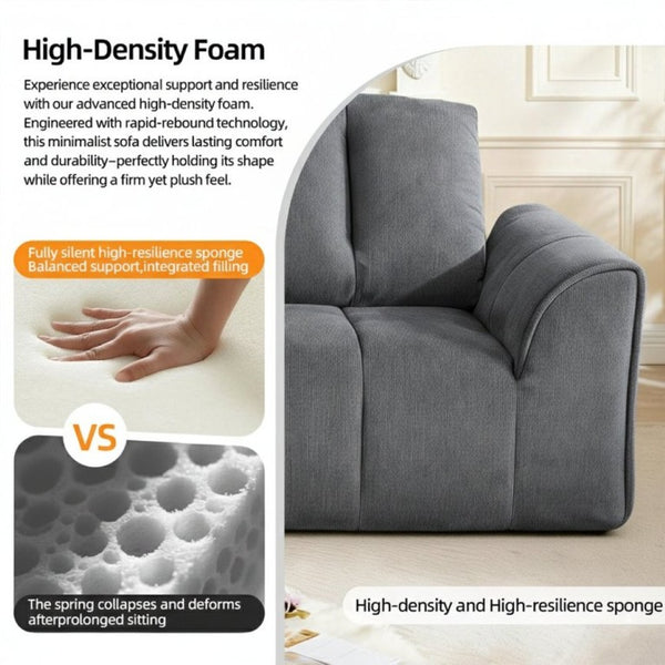 English Elm 70 Inch Chenille Loveseat with Memory Foam Pocket Springs Deep Seat for Small Spaces Gray T6200P540615