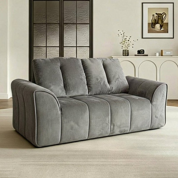 English Elm 70 Inch Chenille Loveseat with Memory Foam Pocket Springs Deep Seat for Small Spaces Gray T6200P540615