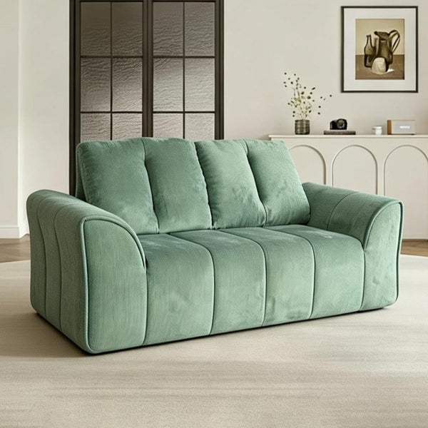 English Elm 70 Inch Chenille Loveseat with Memory Foam Pocket Springs Deep Seat for Small Spaces Green T6200P540616
