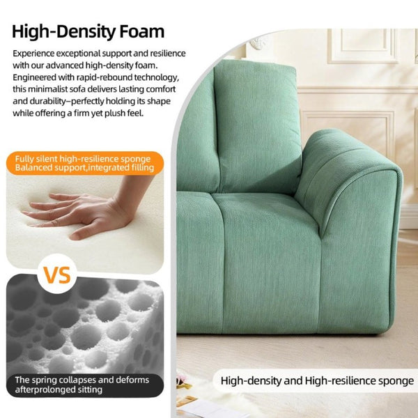 English Elm 70 Inch Chenille Loveseat with Memory Foam Pocket Springs Deep Seat for Small Spaces Green T6200P540616