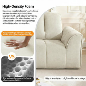 English Elm 70 Inch Chenille Loveseat with Memory Foam Pocket Springs Deep Seat for Small Spaces Light Khaki T6200P540617